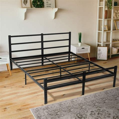 queen metal bed frame no box spring needed|queen bed frame fast delivery.